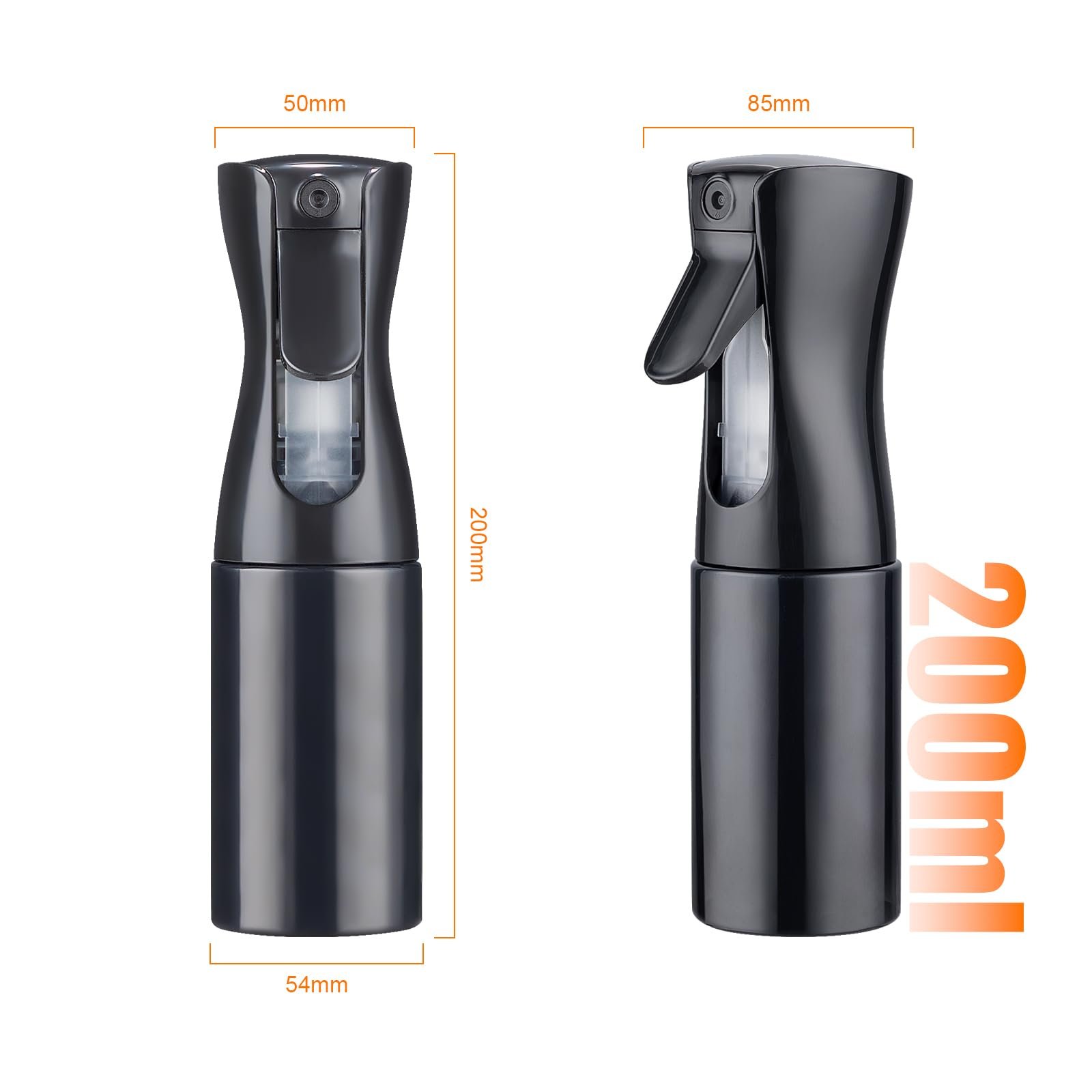 GRIFEMA Continuous Fine Mist Spray Bottle, 200ml, Black - Image 2