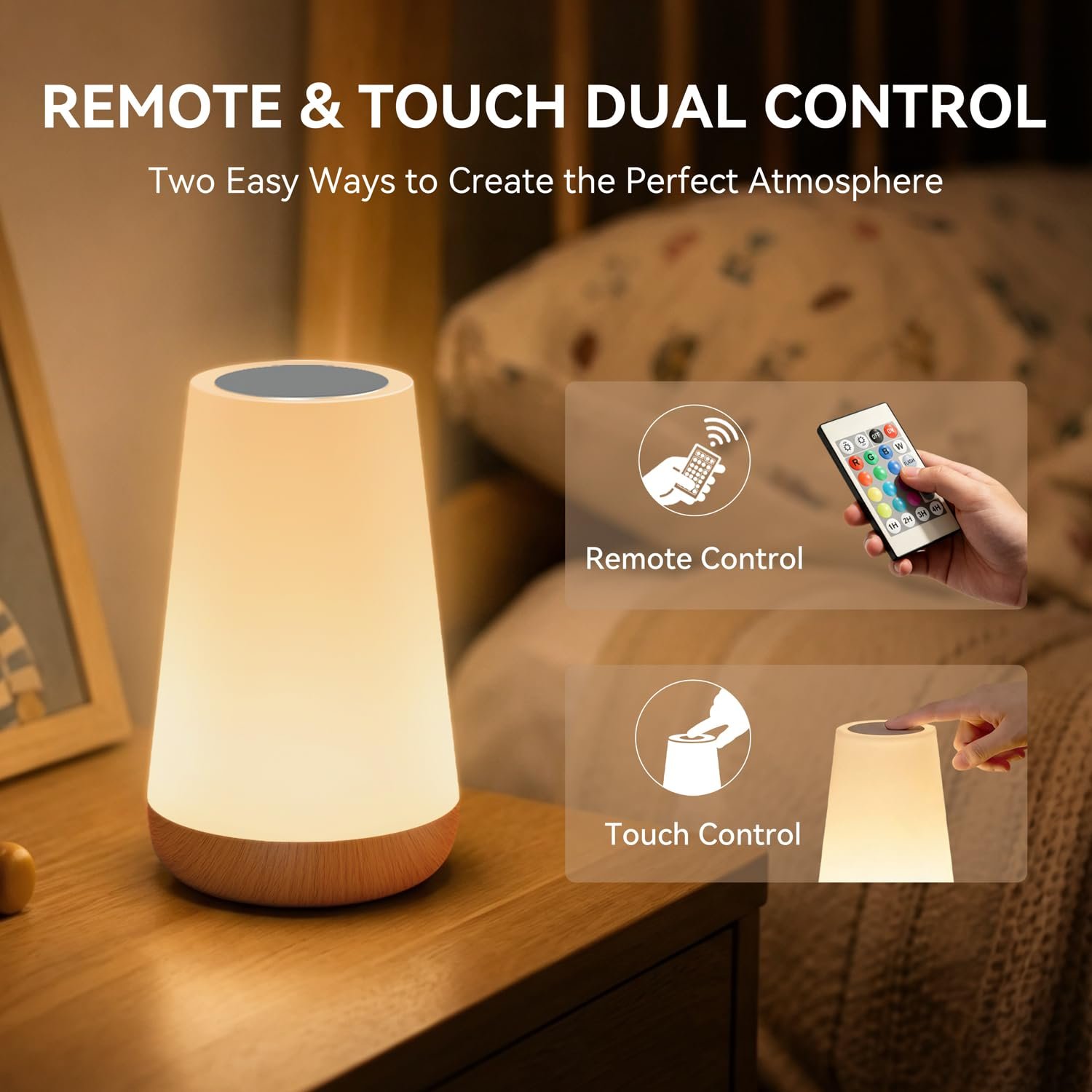 Auxmir M4 RGB Touch Bedside Night Light with Remote - Image 5