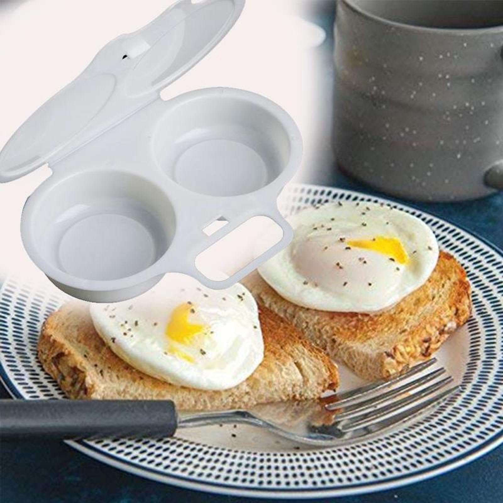 Mallyun Dual Microwave Egg Poacher with Lid and Handle, Dark Grey - Image 3