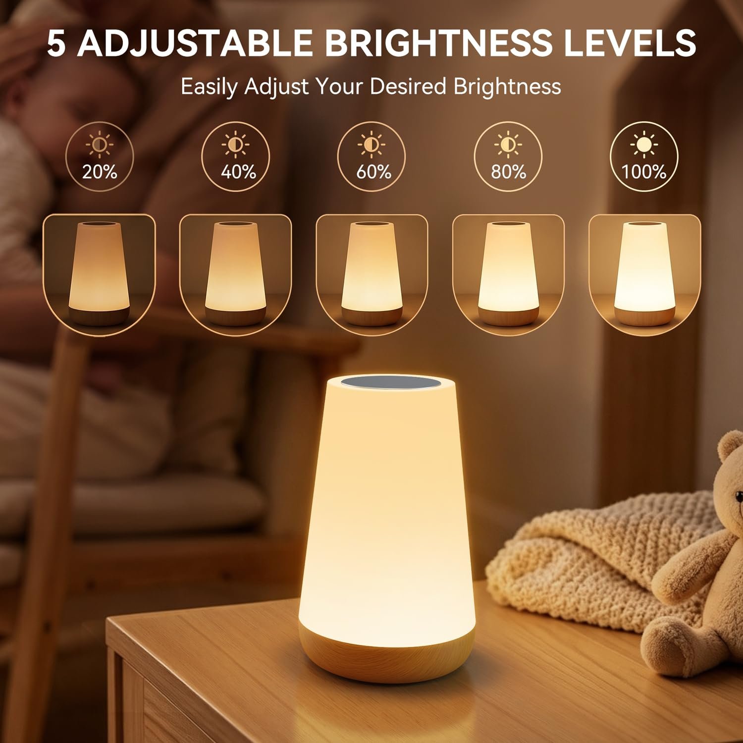 Auxmir M4 RGB Touch Bedside Night Light with Remote - Image 3